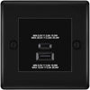 BG Nexus Matt Black 45W USB Wall Socket Euro Module USB-A & C - Black Insert