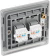 NBSRJ452 Back - This RJ45 ethernet socket from British General uses an IDC terminal connection and is ideal for home and office providing two networking outlets with ID windows for identification.