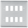 BG RNBS8 Nexus Grid Brushed Steel 8 Module Front Plate