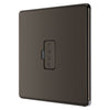 BG Screwless Black Nickel 13A Unswitched Fused Connection Unit FBN54 with 35mm Steel Back Box