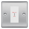 BG Nexus Metal Brushed Steel 20AX 2 Way Emergency Lighting Test Key Switch - White Insert