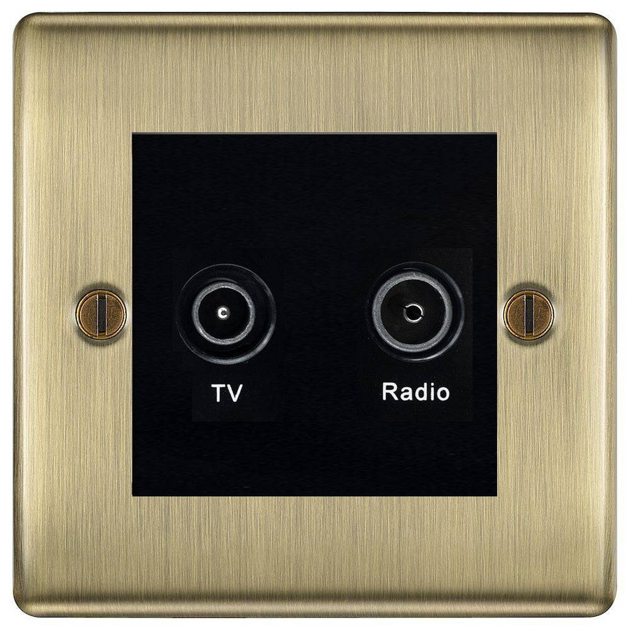 BG Nexus Metal Antique Brass TV & FM Socket NAB66B
