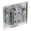 BG Nexus Brushed Steel 1 Gang 20A 2 Pole Neon Switch NBS31 with 35mm Steel Back Box