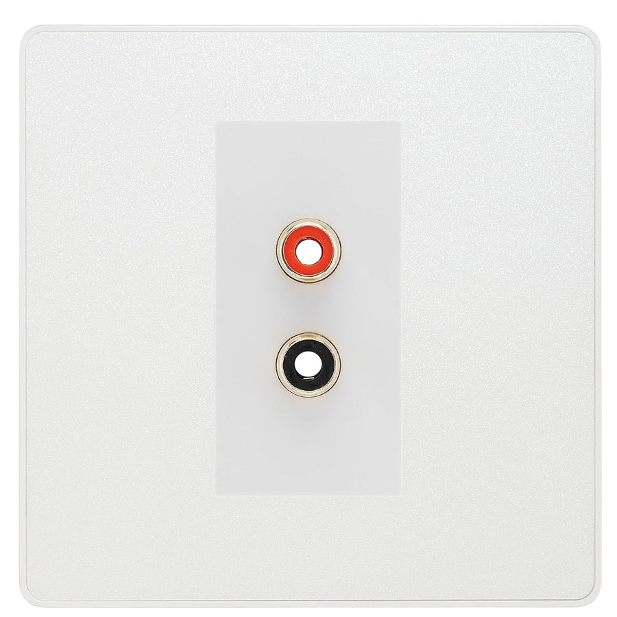 BG Evolve Pearlescent White Euro Module RCA X 2 Outlet PCDCLRCA2W