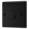 BG Nexus Matt Black 20A 16AX 2 Way Single Light Switch NFB12 with 35mm Steel Back Box