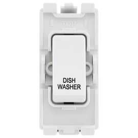 BG Evolve White RRDWPCDW 20A DP Appliance Grid Switch Labelled Dish Washer
