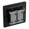 BG Evolve Matt Black 2 Way Double Edge to Edge Rocker Switch PCDMB42EB with 35mm Steel Back Box
