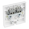 BG 954 Moulded Square Edge | White | 25A Bottom Entry Flex Outlet Plate