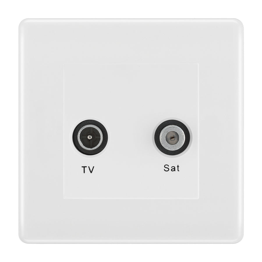 BG White Moulded TV & Satellite Socket NWMTVSATW
