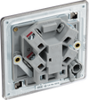  FBN55 Back - This 13A fused and unswitched connection unit from British General provides an outlet from the mains containing the fuse ideal for spur circuits and hardwired appliances. The backplate has an optional flex outlet with removable blanking piece at the lower edge. 