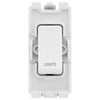 BG Evolve White RRLTPCDW 20A Double Pole Appliance Grid Switch Labelled Lights
