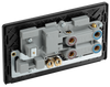 BG PCDDB70B Matt Blue Evolve 45A 2 Pole Cooker Control Unit 13A Switched Socket - Black Insert