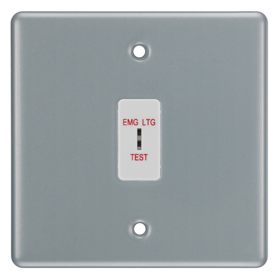 BG Metal Clad 1 Gang 2 Way Single Pole Emergency Light Test Key Grid Switch