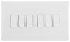 BG 846 Moulded Round Edge | White | 6 Gang 10AX 2 Way Plate Switch