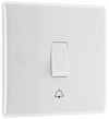 BG 814 Moulded Round Edge | White | 1 Gang 10AX 1 Way Bell Push Plate Switch