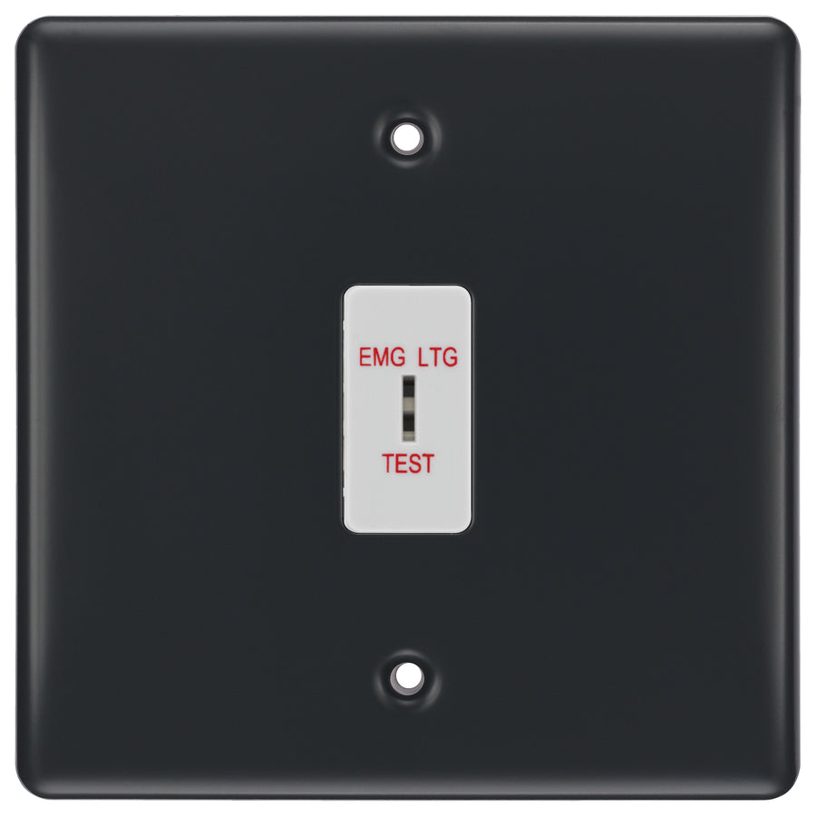 BG Part M 1 Gang 2 Way Single Pole Emergency Light Test Key Grid Switch