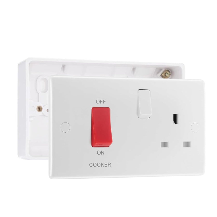BG Nexus 45A Switch 13A Socket Cooker Control Unit & 32mm Pattress Back Box
