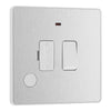 BG Evolve Brushed Steel 13A Flex Outlet Neon Switched Fused Connection Unit PCDBS52W with 25mm Steel Back Box