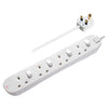 Masterplug SWC4210N-MP Four Socket Extension with Individual Switches, 2 Metres, White