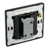 BG Evolve Black Chrome 2 Way Single Edge to Edge Rocker Switch PCDBC12EB with 35mm Steel Back Box