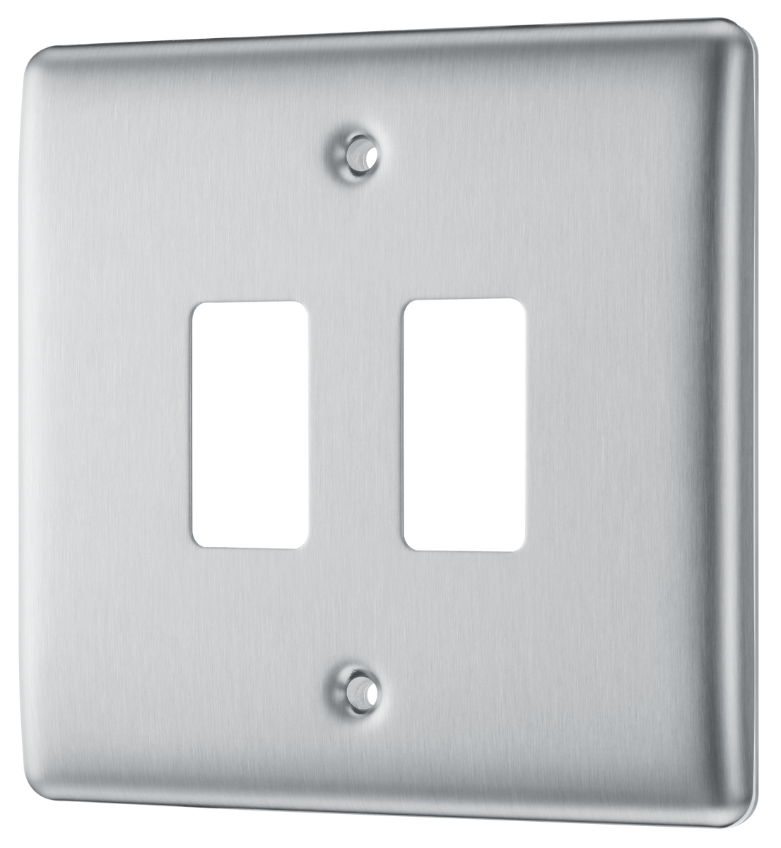 BG RNBS2 Nexus Grid Brushed Steel 2 Module Front Plate – The Electrical ...