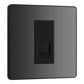 BG Evolve Black Chrome 1 Gang Secondary Telephone Outlet PCDBCBTS1B with 35mm Steel Back Box