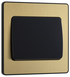 BG Evolve PCDSB12WB Satin Brass 1 Gang 20A 16AX 2 Way Wide Switch-Black Insert