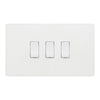 BG Evolve Pearlescent White 3 Gang Intermediate Custom Grid Light Switch