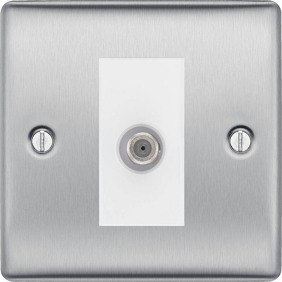 BG Nexus Metal Brushed Steel Satellite Socket NBS64W