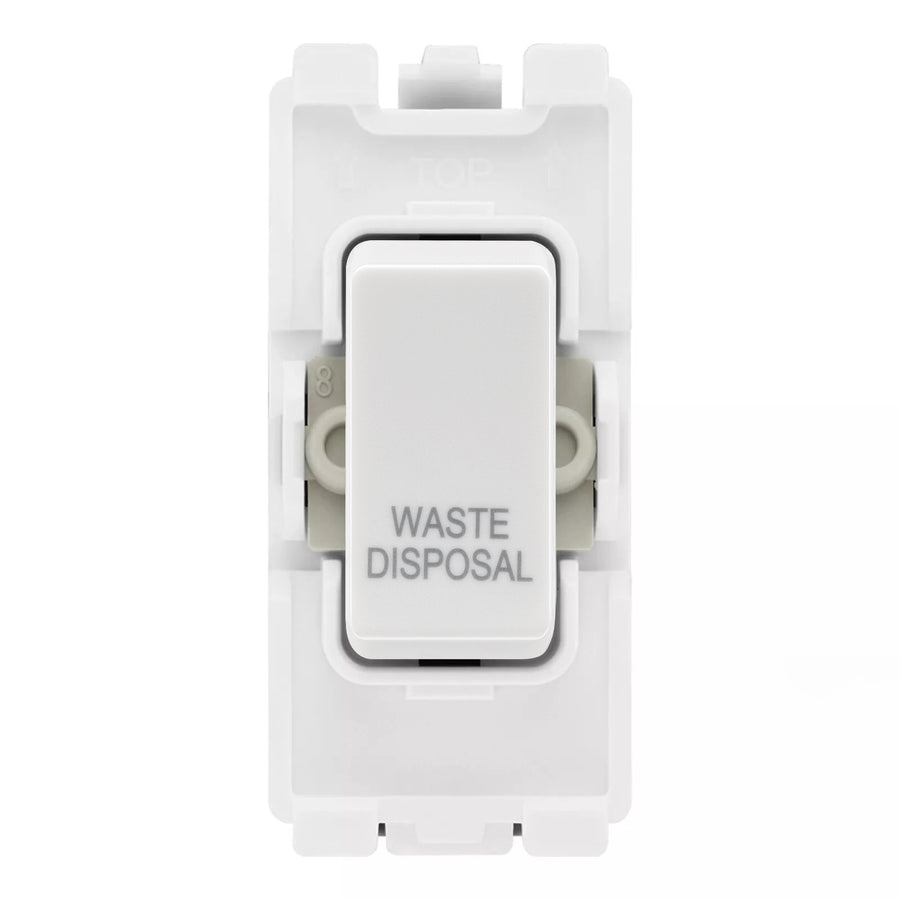 BG RRWDISW White 20A DP Appliance Grid Switch Labelled Waste Disposal