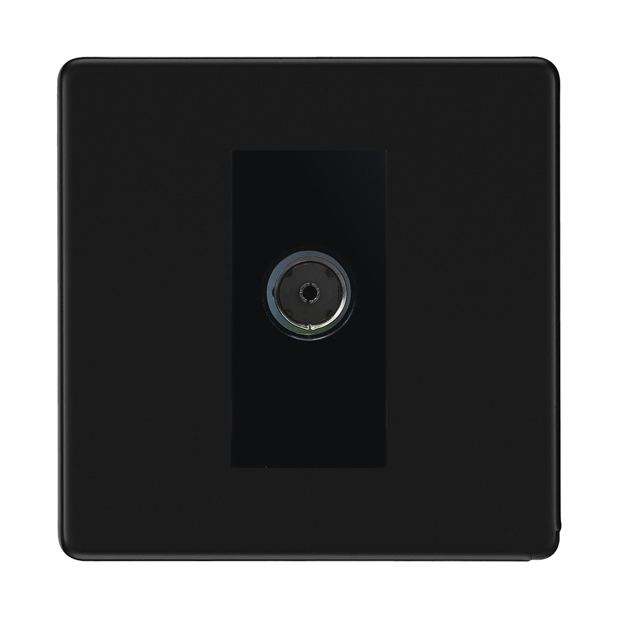 BG Screwless Matt Black Co-axial Socket FFB60B