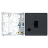 BG Evolve Matt Grey 13A Flex Outlet Neon Unswitched Fused Connection Unit PCDMG54B with 25mm Steel Back Box