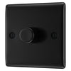 BG Nexus Matt Black 200W 2 Way Single Trailing Edge Dimmer Switch NFB81 with 35mm Steel Back Box