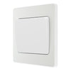 BG Evolve Pearlescent White 20 Amp 16AX Single Wide Rocker Light Switch PCDCL12WW with 25mm Steel Back Box