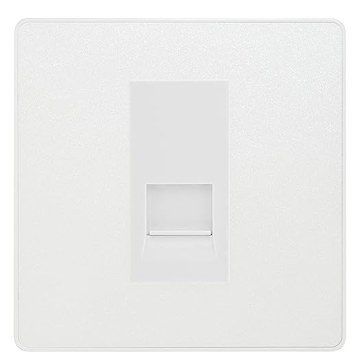 BG Evolve Pearlescent White Single RJ11 Telephone Socket PCDCLRJ111 - White Insert