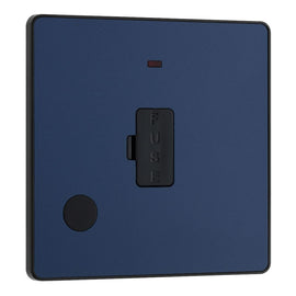 BG Evolve Matt Blue 13A Unswitched Spur with Neon and Flex Outlet PCDDB54B with 35mm Steel Back Box