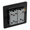 BG Evolve Black Chrome 2 Way Triple Edge to Edge Rocker Switch PCDBC43EB with 35mm Steel Back Box