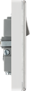 BG Electrical FBS21U2W Nexus Flatplate Screwless Brushed Steel 1 Gang 13A 1 Pole 2x USB-A 2.1A Switched Socket - White Insert