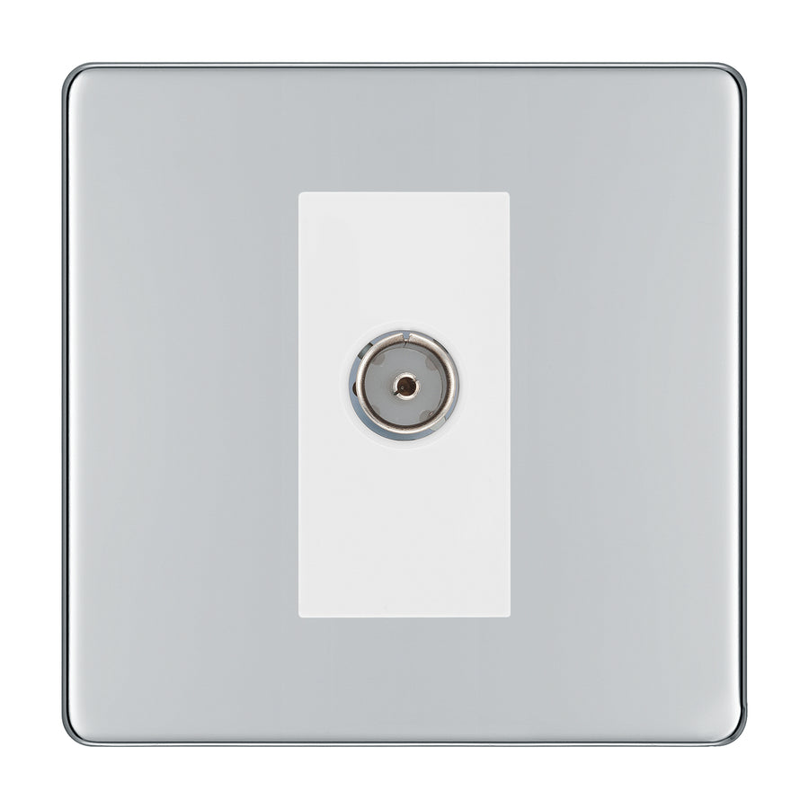 BG Screwless Polished Chrome Co-axial Socket FPC60W