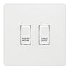 BG Evolve Pearlescent White Custom Appliance Grid Switch 2 Gang Screwless