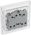 BG PCDCL43W Pearlescent White Evolve 3 Gang 20A 16AX 2 Way Light Switch - White Insert