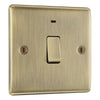 BG Nexus Antique Brass 20A 2 Pole Neon Switch with Surface Pattress Back Box