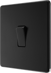 BG Nexus Flatplate Screwless Matt Black Single Light Switch FFB12 20 Amp