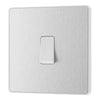 BG Evolve Brushed Steel 1 Gang 20A 16AX 2 Way Light Switch PCDBS12W with 35mm Steel Back Box