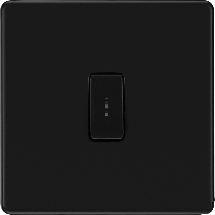 BG Flatplate Screwless Matt Black 2 Way Single Pole Secret Key Switch FFB12KY