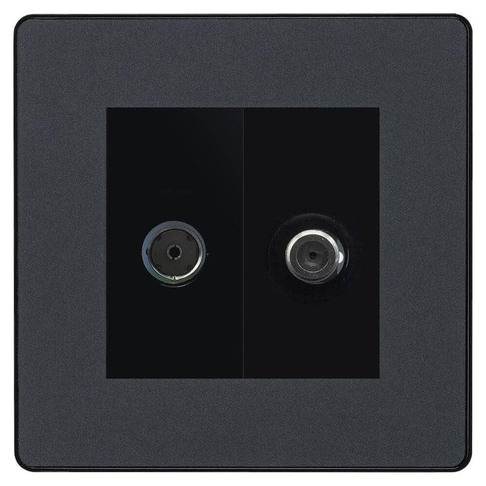 BG Evolve Matt Grey TV & Satellite Socket PCDMGTVSATB