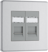 FBSRJ452 Front - This RJ45 ethernet socket from British General uses an IDC terminal connection and is ideal for home and office providing 2 networking outlets with ID windows for identification.