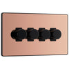 BG Evolve Polished Copper 4 Gang Custom Grid Dimmer Light Switch PCDPC84B