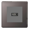 BG Nexus Screwless Black Nickel HDMI Socket Grey insert