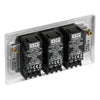 BG NBS83 Brushed Steel Trailing Edge Triple Dimmer Switch 3 Gang 2 Way LED